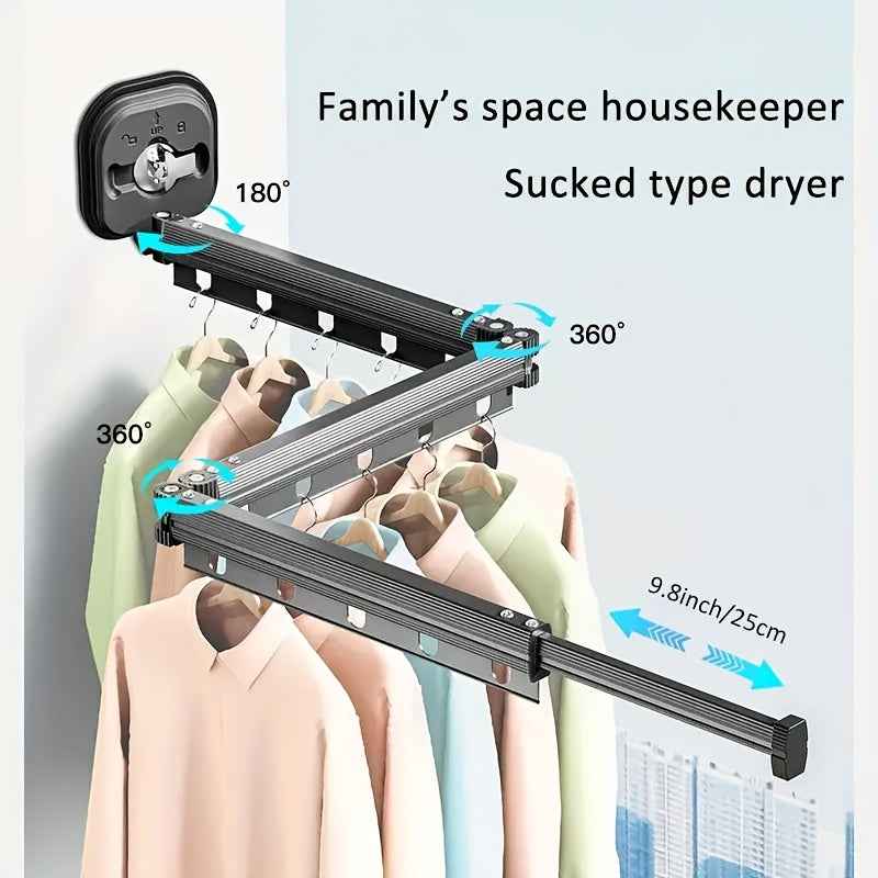 Séchoir à linge mural pliable en aluminium, peu encombrant