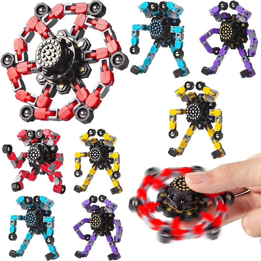 Robot transformable coloré en lot de 4 pièces | Toupie amusante