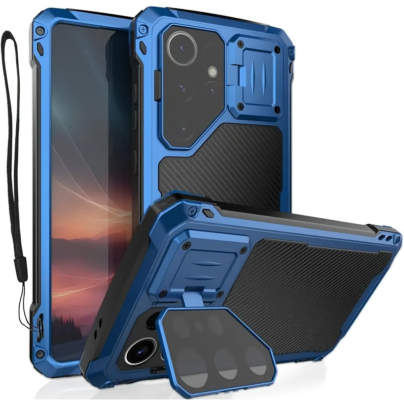 Phone case: for  S24 S23 Ultra armor metal magnetic phone case heavy duty shockproof aluminum cover screen protector