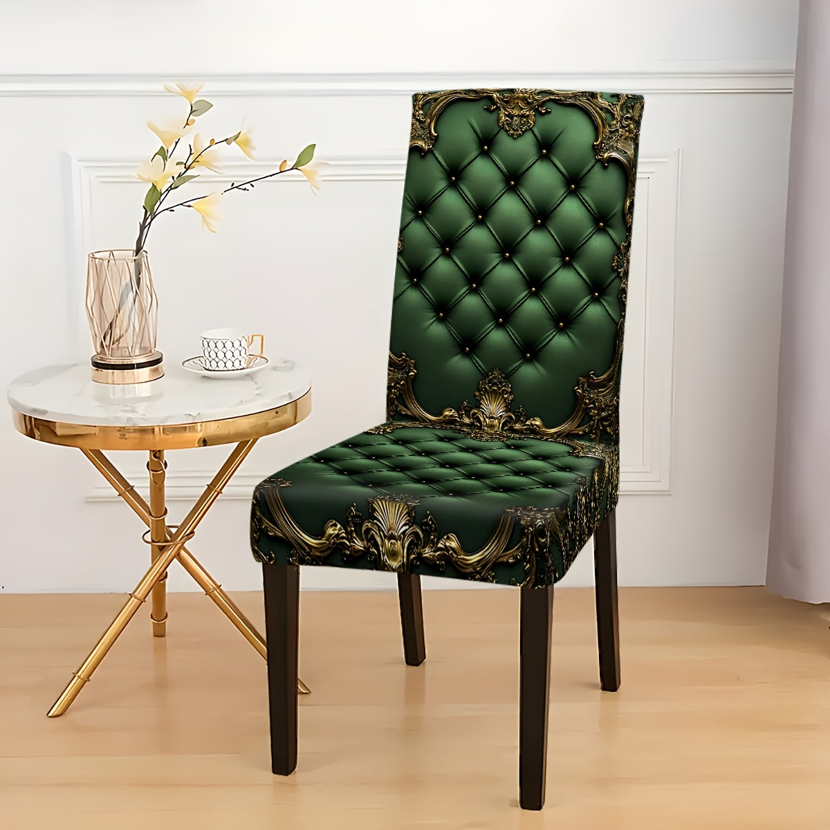 7 pièces Superbe ensemble de nappe rectangulaire + housse de chaise