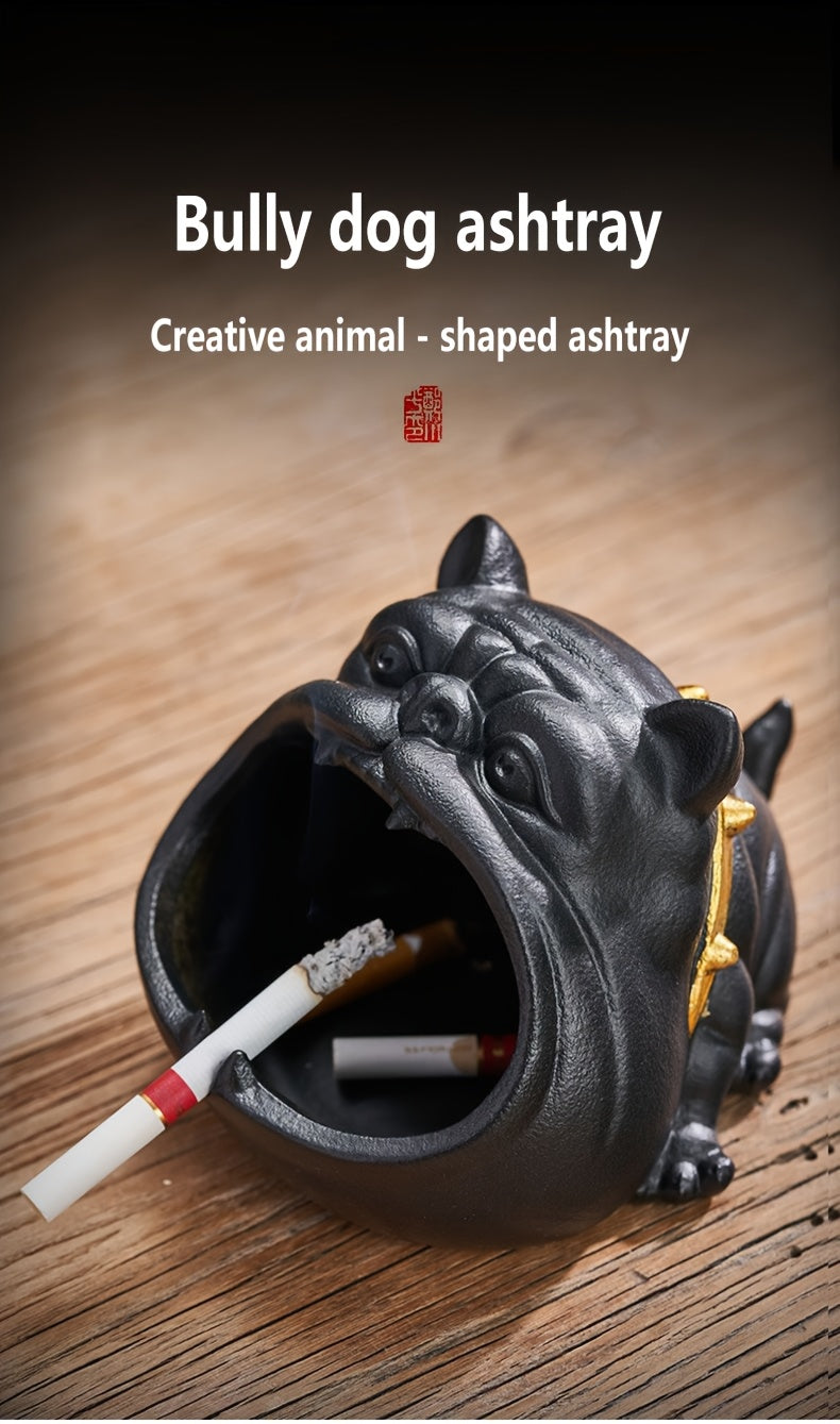 Cendrier en porcelaine en forme de chien