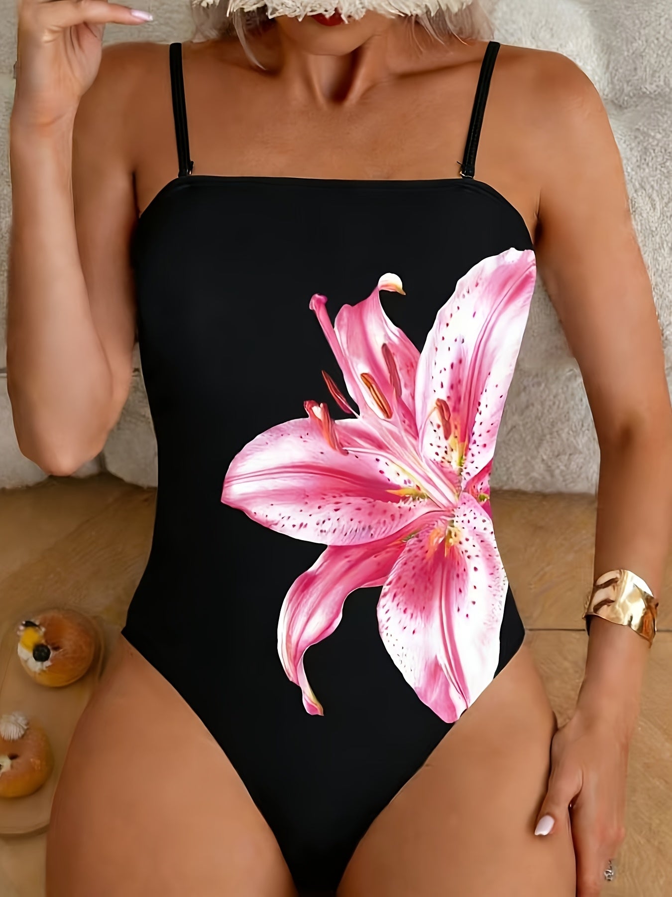 Maillot de bain une pièce à imprimé floral pour femme