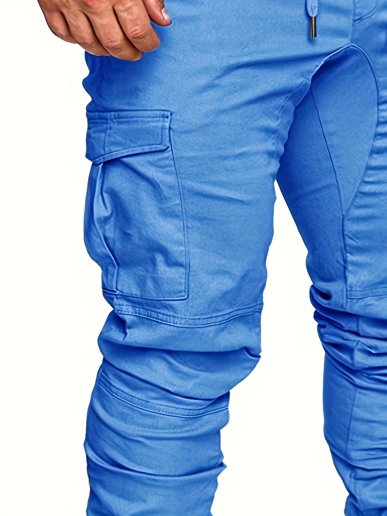 Pantalon cargo robuste pour homme avec design multi-poches, taille réglable