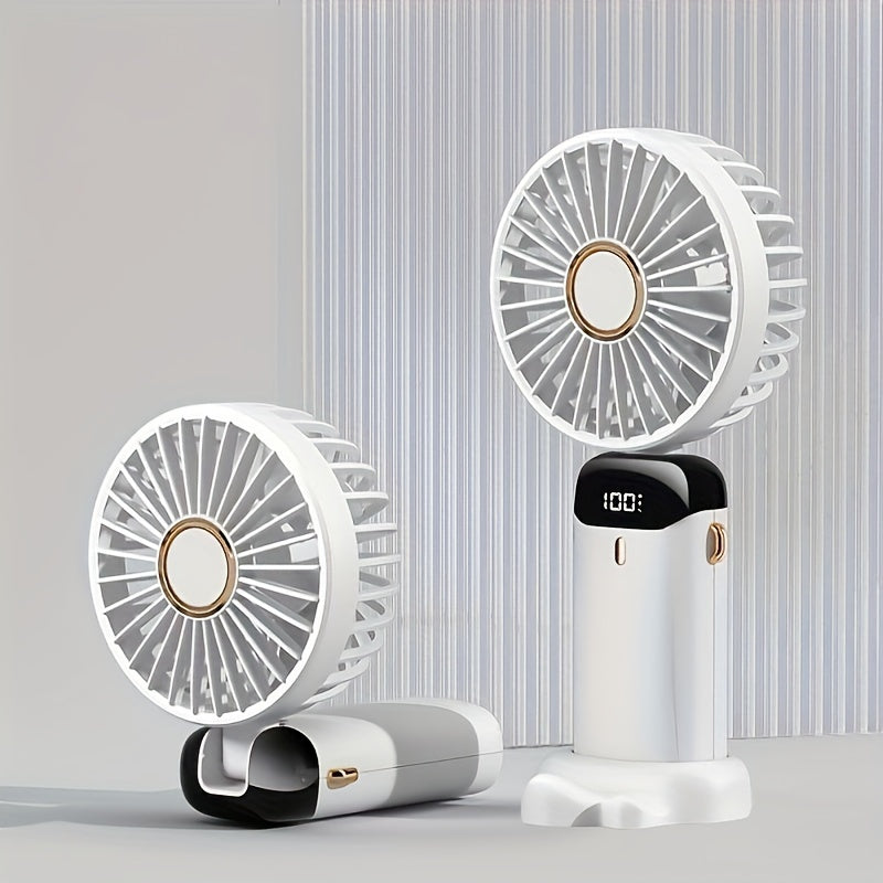 Mini ventilateur portable rechargeable USB à écran LED BLANC