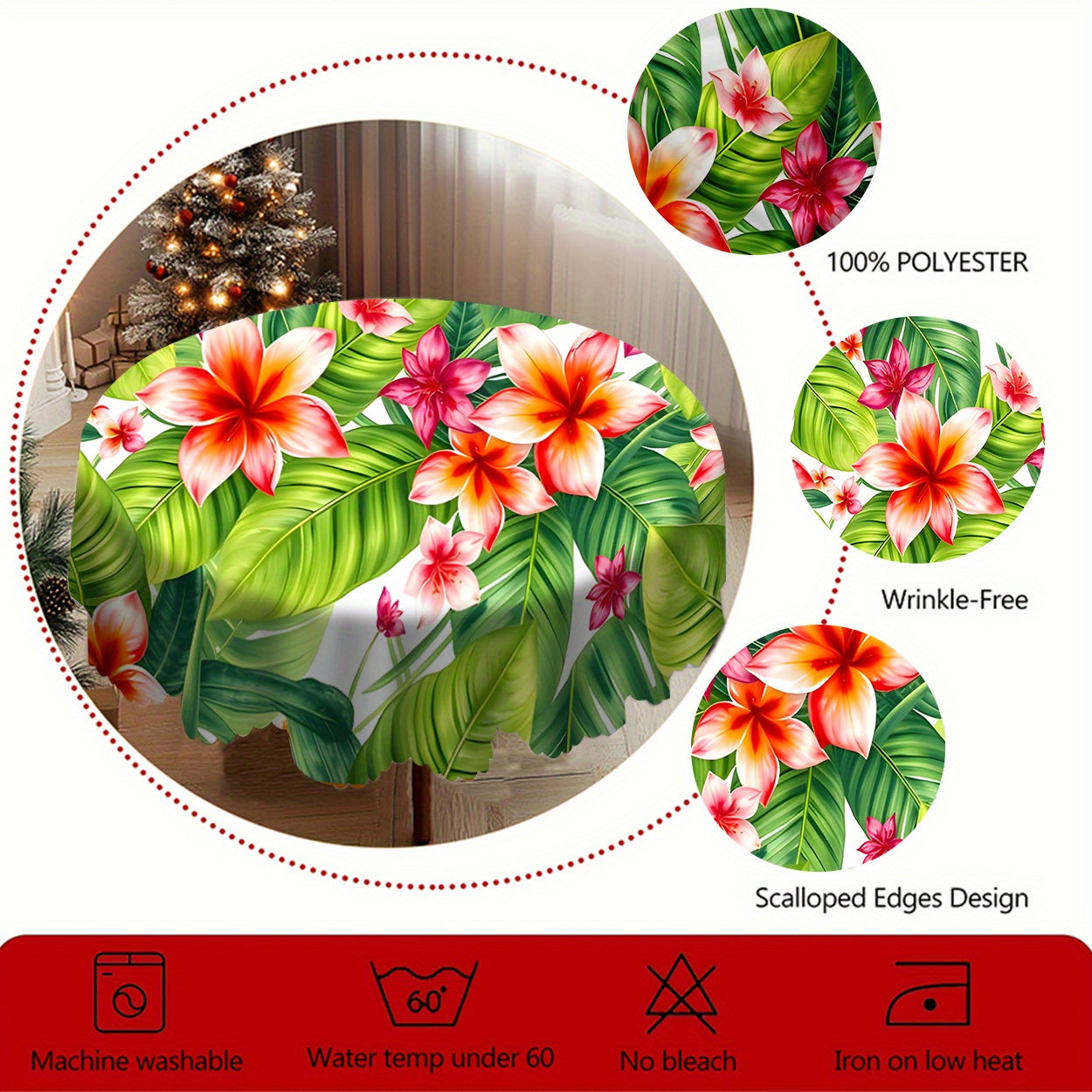 Nappe à fleurs tropicales (1 pièce) idéale pour une décoration