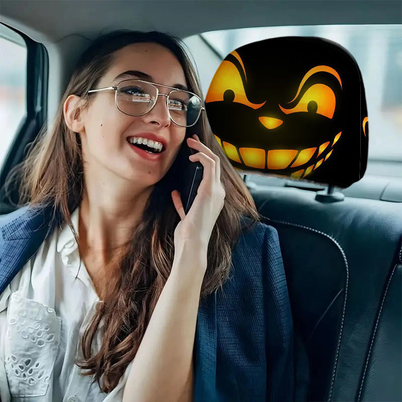 Lot de 2 housses d'appuie-tête lumineuses Chat du Cheshire, style fantaisie