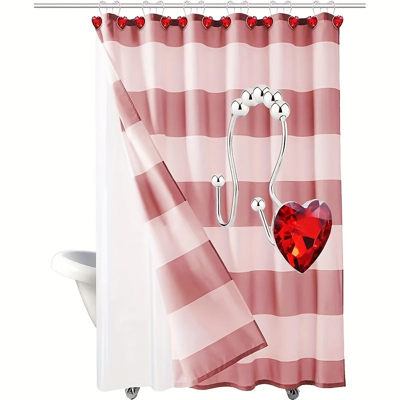 Lot de 12 crochets de rideau de douche en forme de cœur - Topdecheztop.fr
