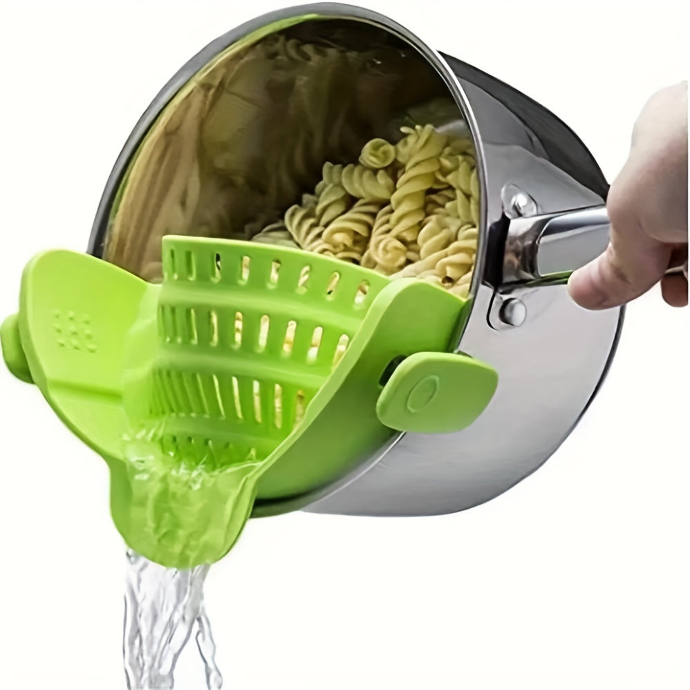 1pc, Strainer, Silicone Pot Strainer, Adjustable Silicone Clip On Strainer For Pots Pans And Bowls, Kitchen Pot Strainer, Hand Held Pot Drainer, Fruit Washing Filter For Noodles Pasta Veggies, Food Strainers, Colander With Cl - Topdecheztop.fr