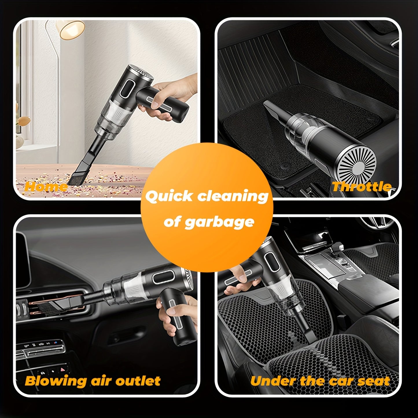 Version améliorée, aspirateur portable sans fil à aspiration cyclonique