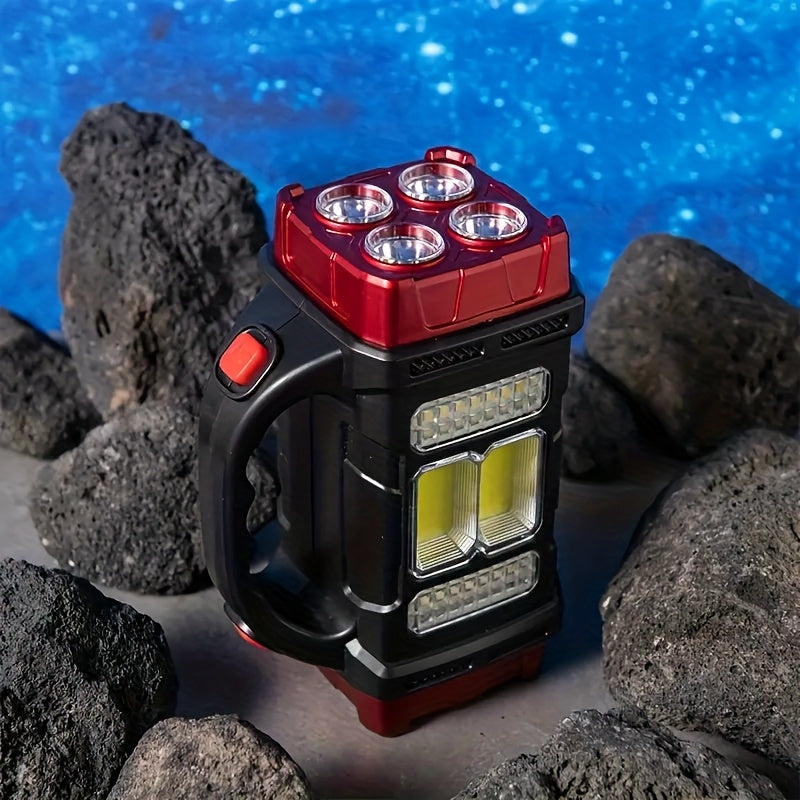 1 pièce Lampe de camping solaire rechargeable, 1 pièce Lampe de camping solaire LED, lampe torche portable et rechargeable lumineuse, convient pour l'extérieur, la randonnée, le camping IP67
