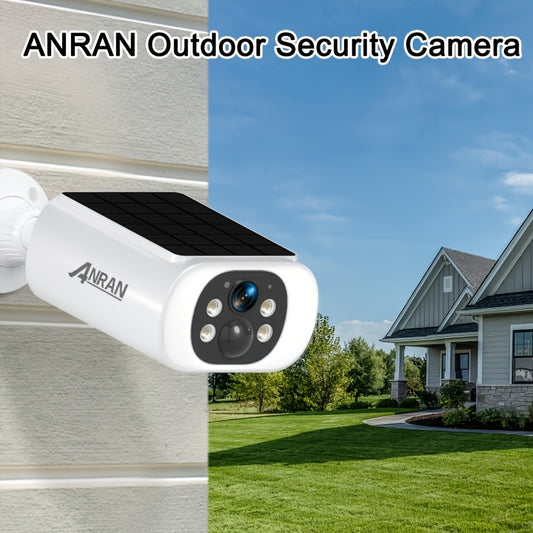 Caméra de sécurité solaire ANRAN 3MP sans fil extérieure, vision nocturne couleur, WiFi 2,4 GHz, panneau solaire intégré