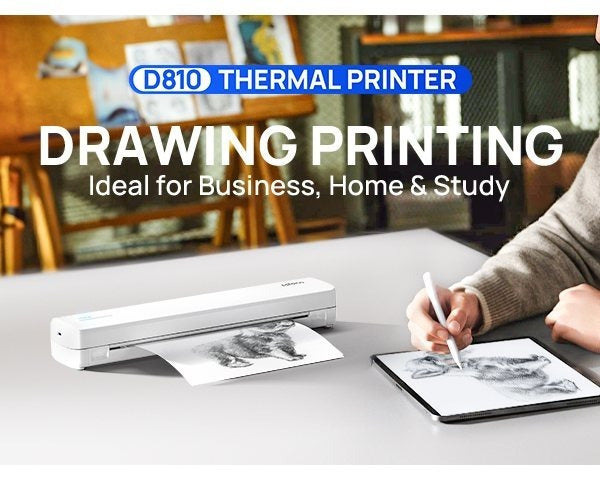 Imprimante thermique portable D810 - Connectivité sans fil et impression USB