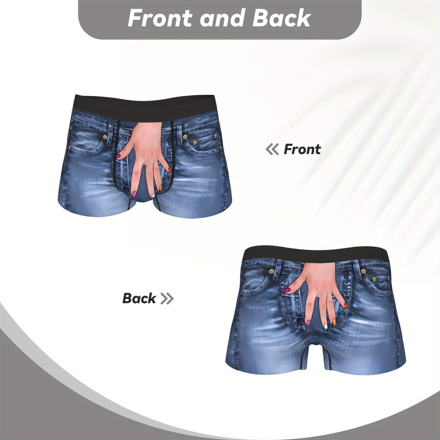 Boxer bleu humoristique BIIHUDU pour homme