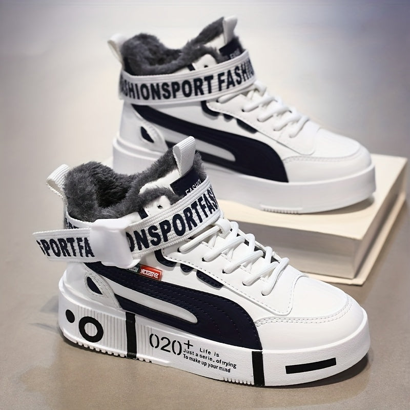 Baskets montantes pour homme en similicuir - Chaussures de sport