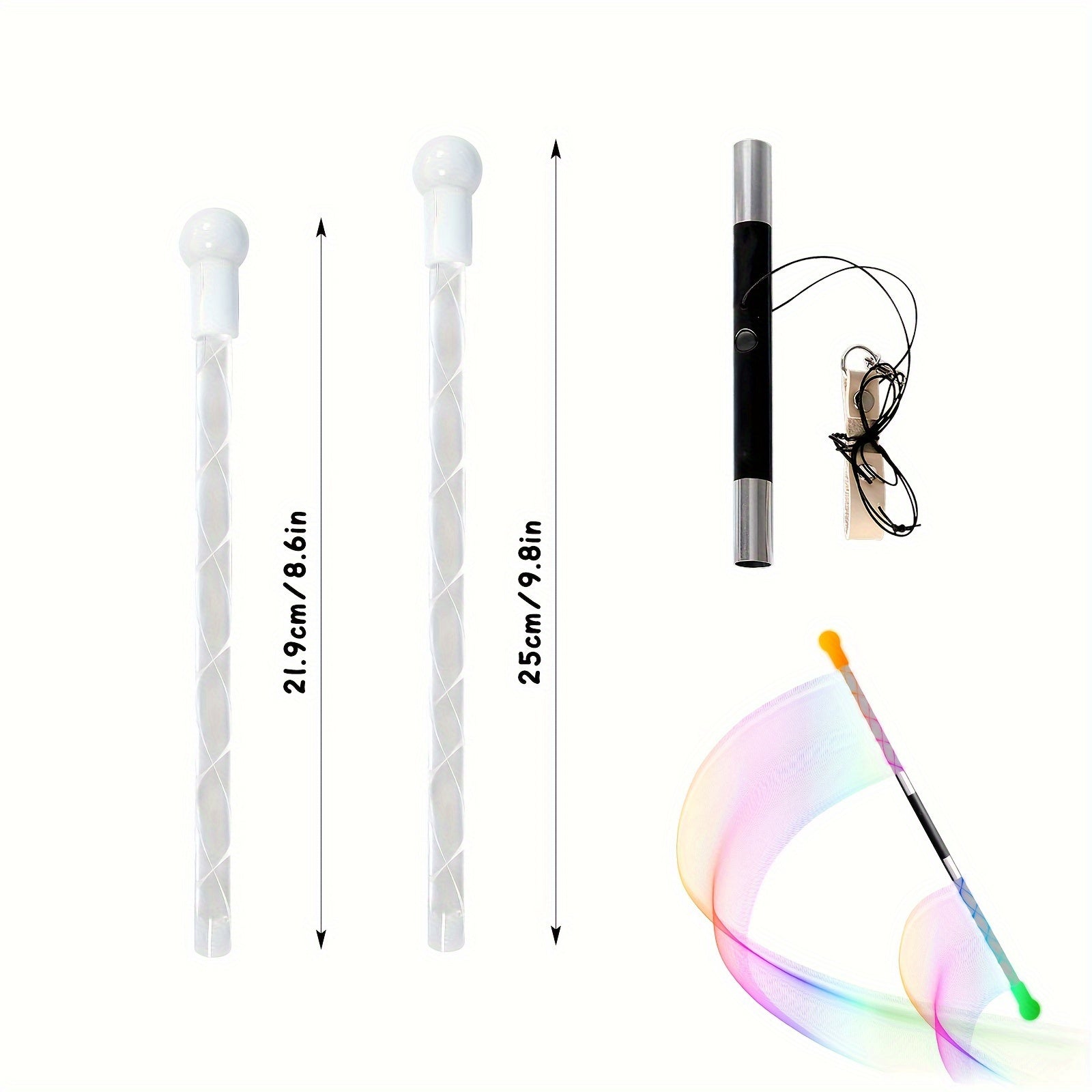 USB Rechargeable LED Magic Wand - Collapsible, Floating Levitation Stick with Expert Balance & Transparent Acrylic Design, LED Light Wand, Flow Wand - Topdecheztop.fr