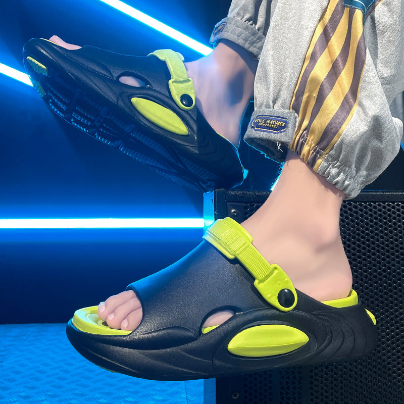 Sandales d'été pour hommes, plateforme antidérapante et déodorante