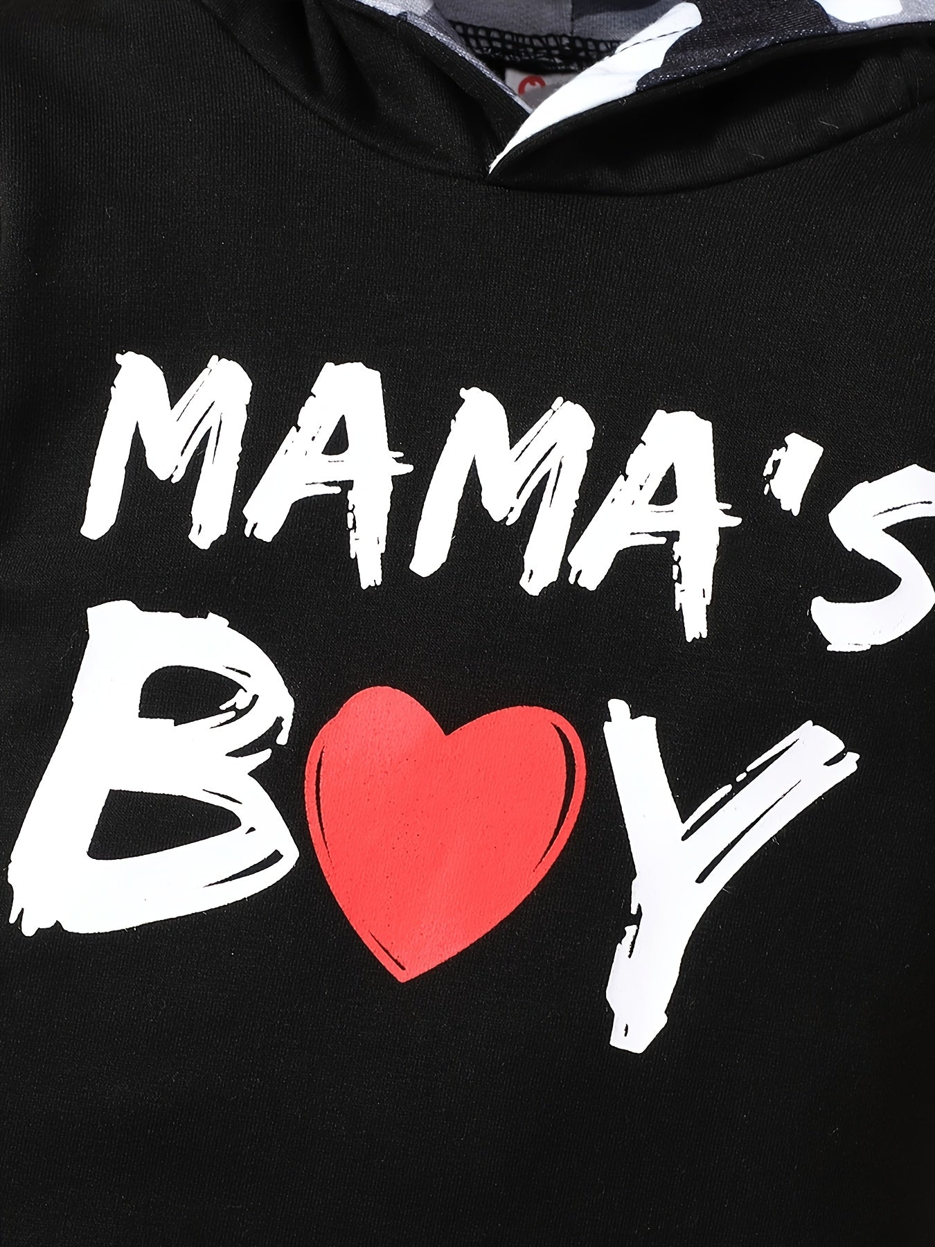 Infant's "Mama's Boy" Print Hooded Bodysuit, Comfy Long Sleeve Onesie, Baby Boy's Clothing - Topdecheztop.fr