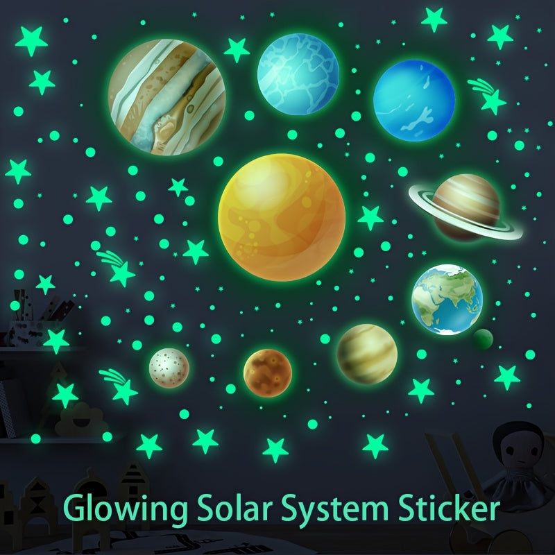 Stickers muraux fluorescents Système solaire