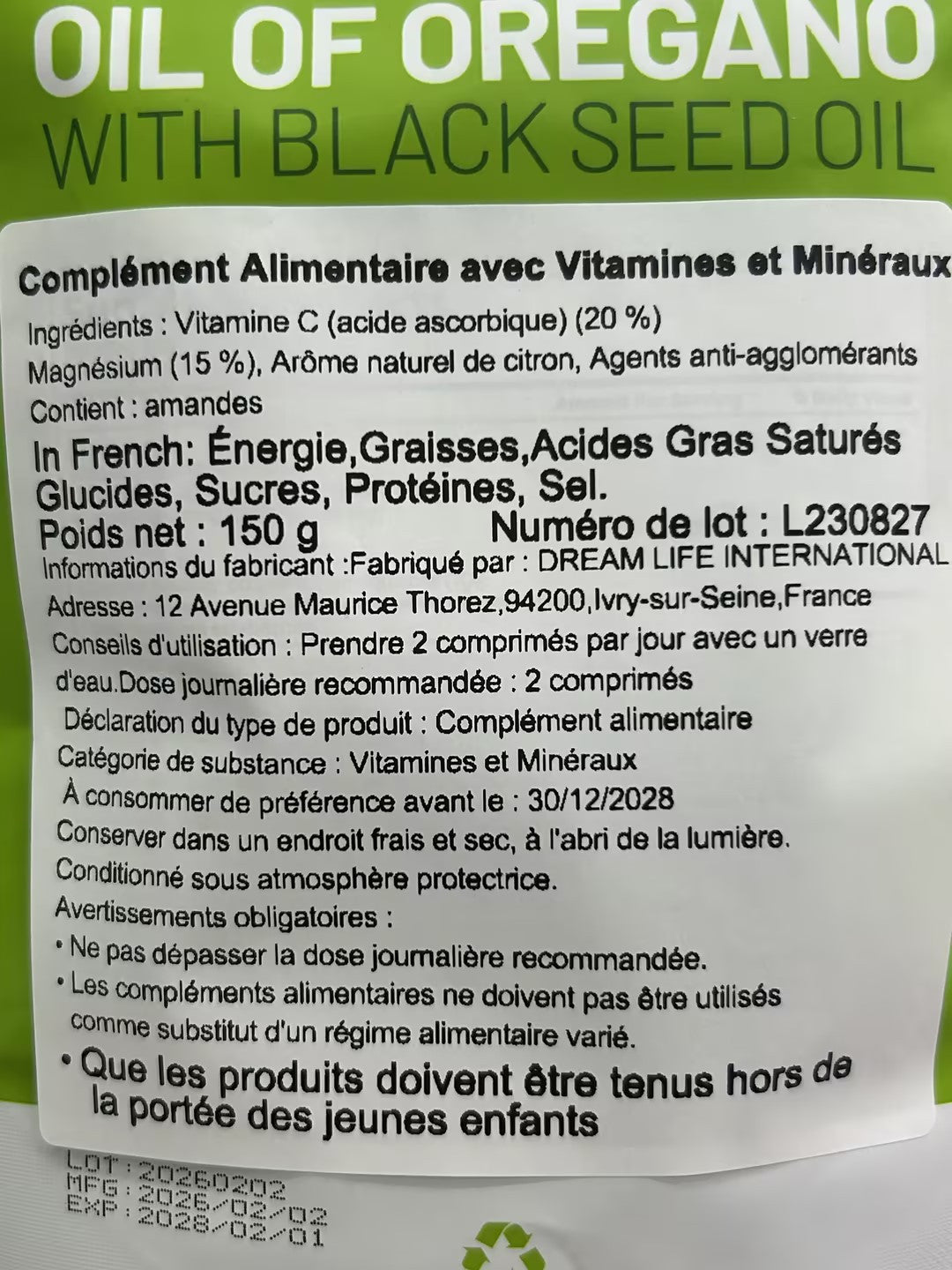 VIVONU Oil of Oregano - Huile d'Origan & Graines Noires - Carvacrol & Thymoquinone - 300 Gélules