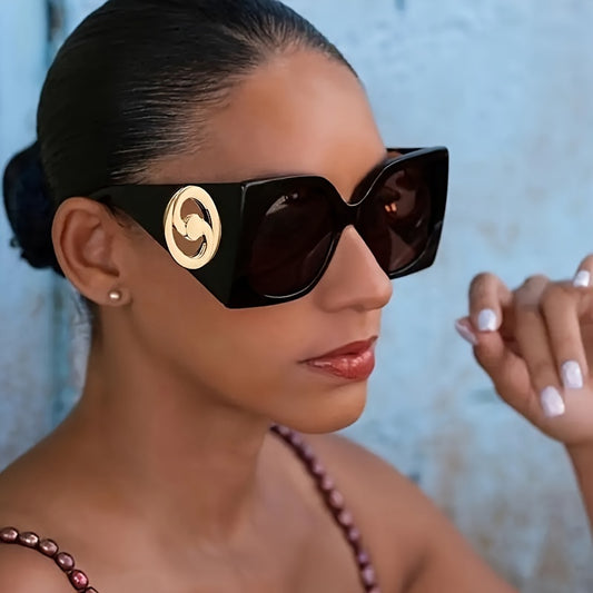 Lunettes carrées surdimensionnées rétro chic pour femme - Topdecheztop.fr
