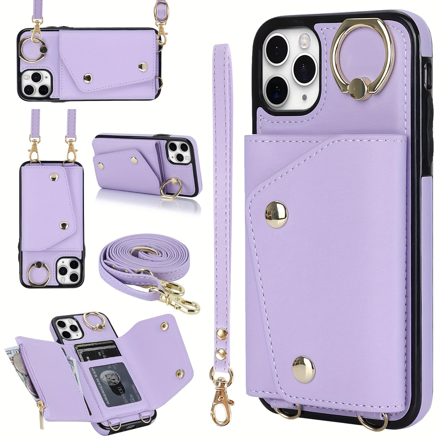 Etui portefeuille bandoulière pour femme est compatible avec les iPhone