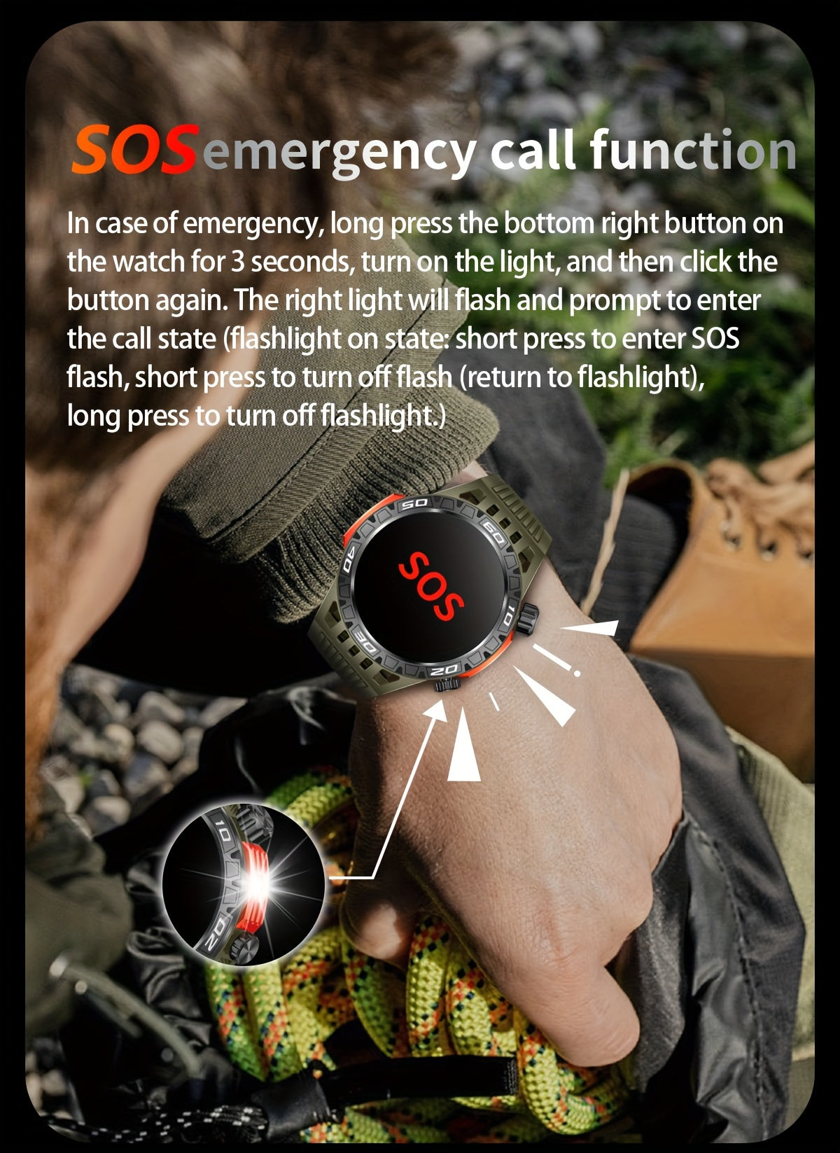 Montres connectées avec lampe de poche