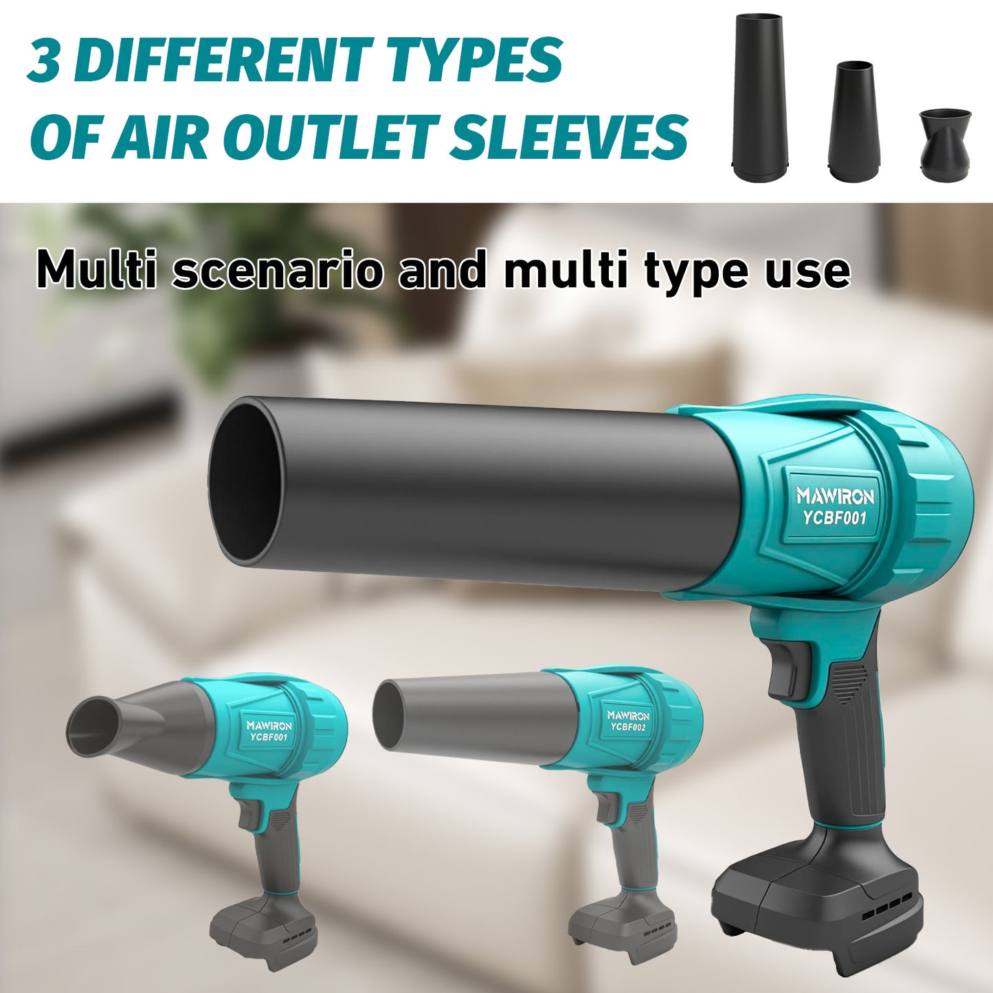 Souffleur de feuilles sans fil, souffleur de poussière électrique, souffleur d'air portable avec 1 batterie