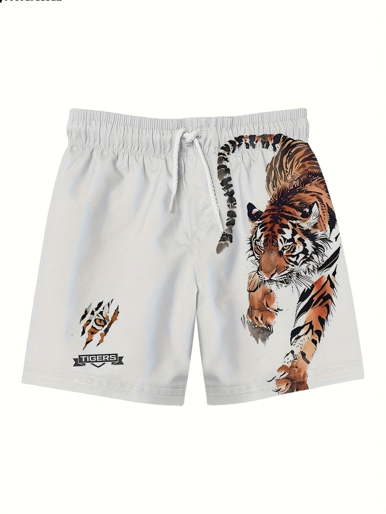 Short tendance à motif tigre bondissant, pantalon d'été