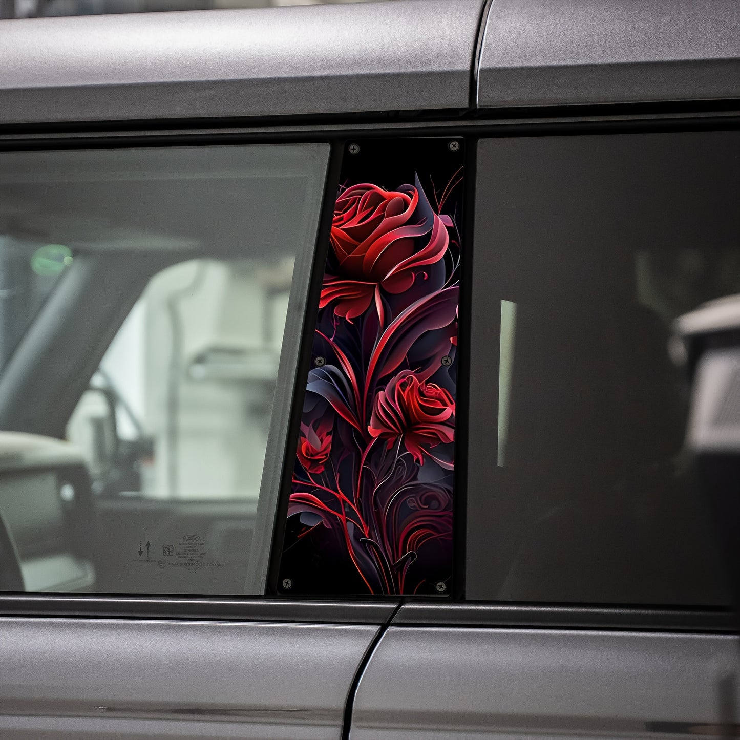 Lot de 2 autocollants roses rouges éclatantes pour voiture - Vinyle durable