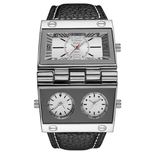 Montre homme Oulei avec bracelet en cuir - Topdecheztop.fr
