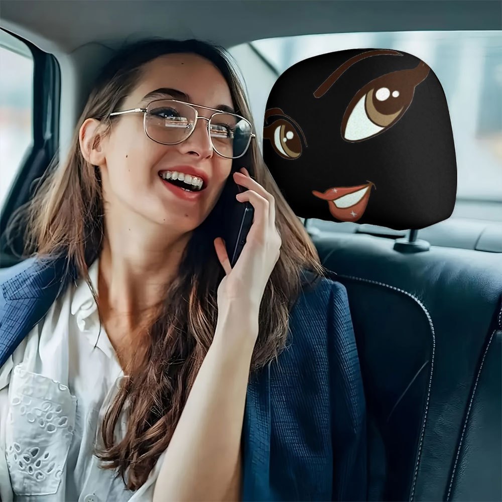 Lot de 2 housses d'appuie-tête de voiture imprimées