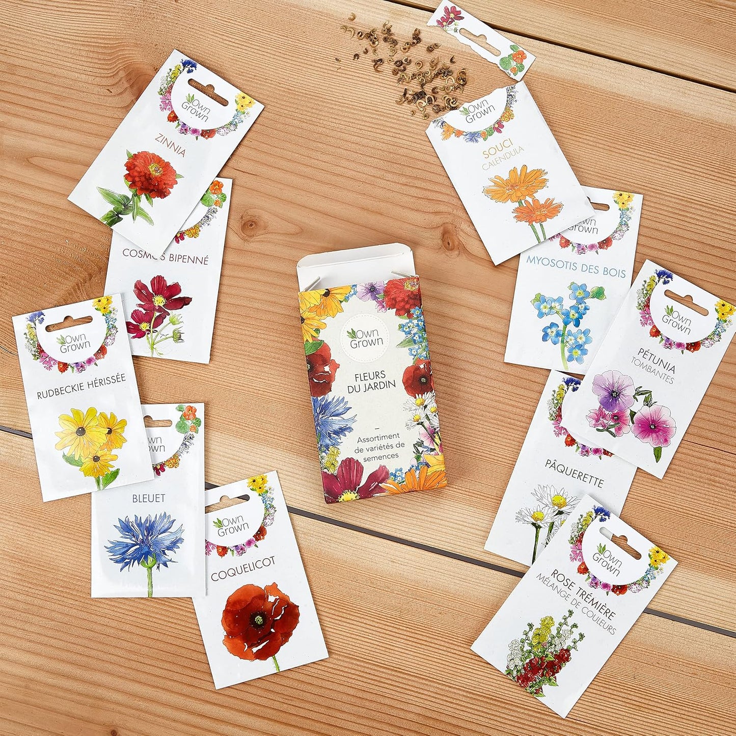 10 variétés de semences de fleurs et de fleurs comestibles - Kits prêt-à-pousser de plante pour le jardin et le balcon extérieur par OwnGrown