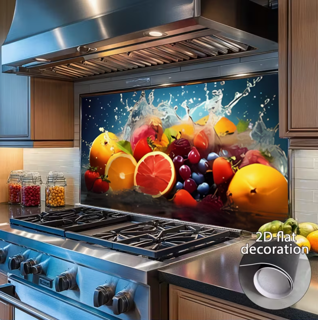 1 autocollant en vinyle motif fruits frais | Auto-adhésif, finition semi-mate