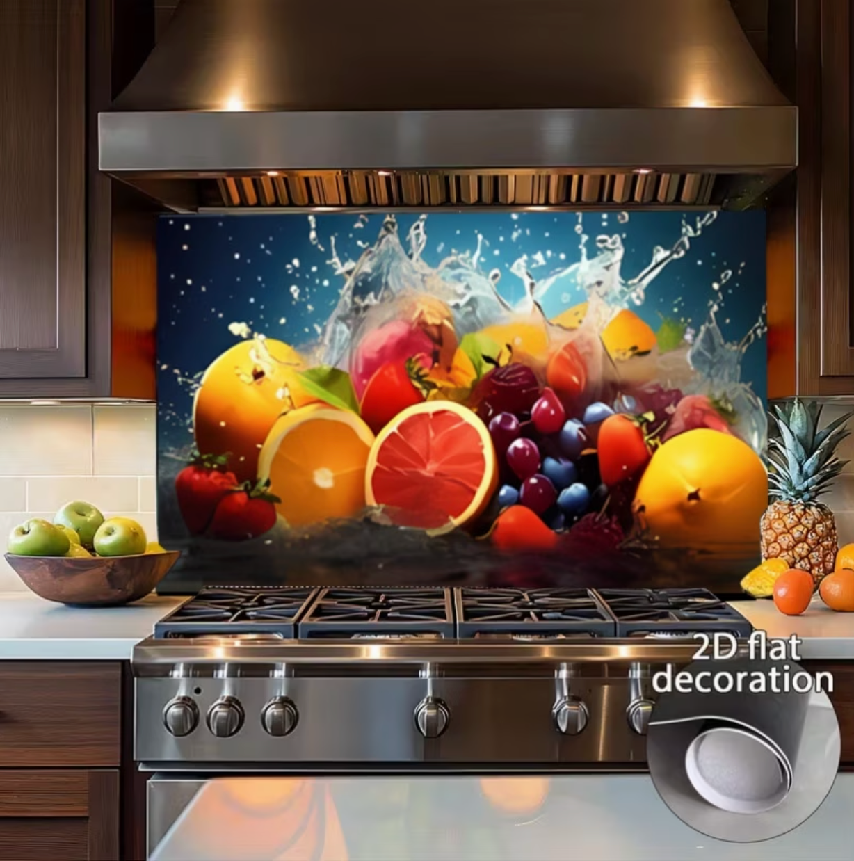 1 autocollant en vinyle motif fruits frais | Auto-adhésif, finition semi-mate