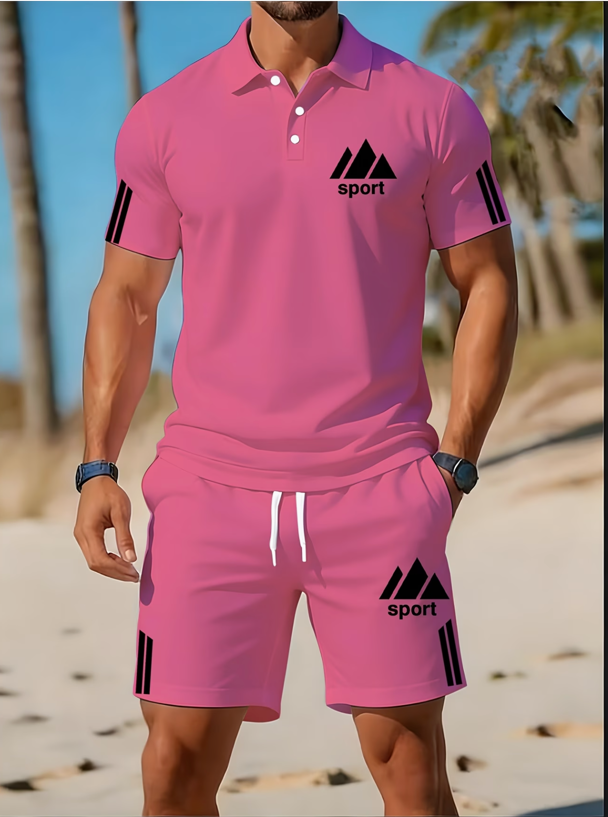 Ensemble Polo de Golf d'Été pour Homme, Haute Élasticité, Décontracté