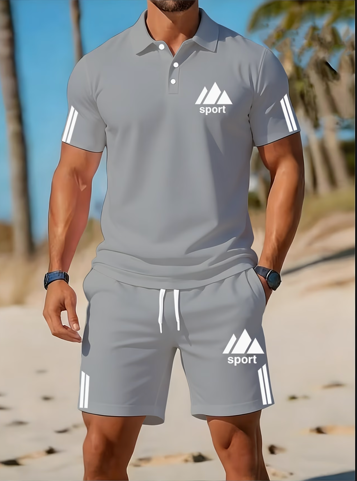 Ensemble Polo de Golf d'Été pour Homme, Haute Élasticité, Décontracté