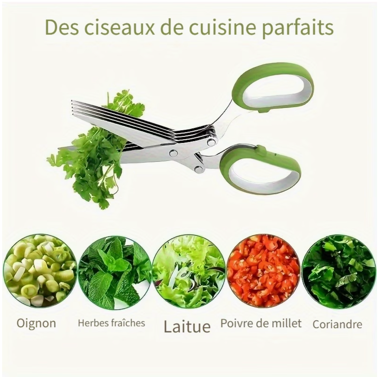 Ciseaux de Cuisine  Acier Inoxydable 410 - Poignee Ergonomique Multifonctions