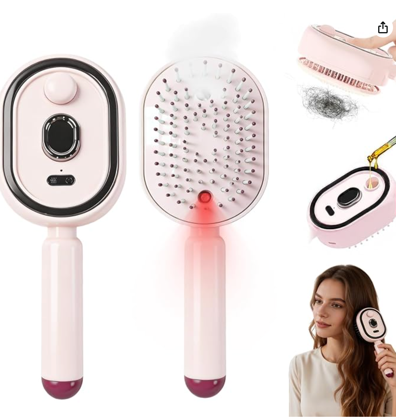 Brosse À Vapeur Électrique 2-en-1 hikiau – Lissante, Antistatique & Hydratante | Cheveux Épais, Bouclés, Ondulés