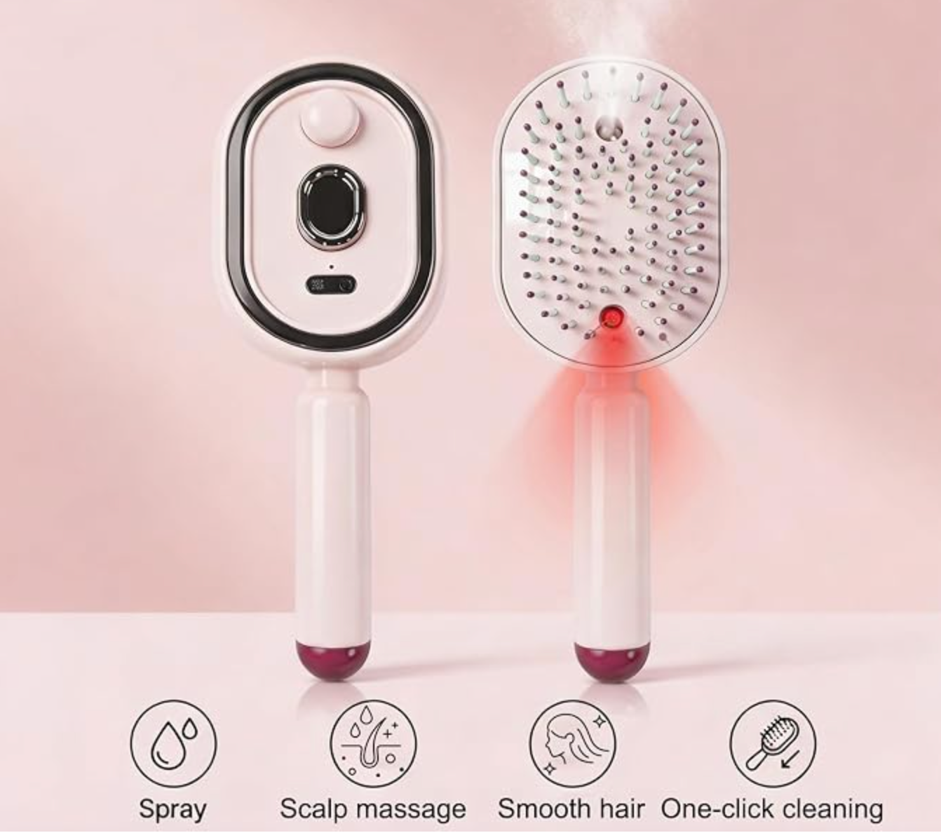 Brosse À Vapeur Électrique 2-en-1 hikiau – Lissante, Antistatique & Hydratante | Cheveux Épais, Bouclés, Ondulés