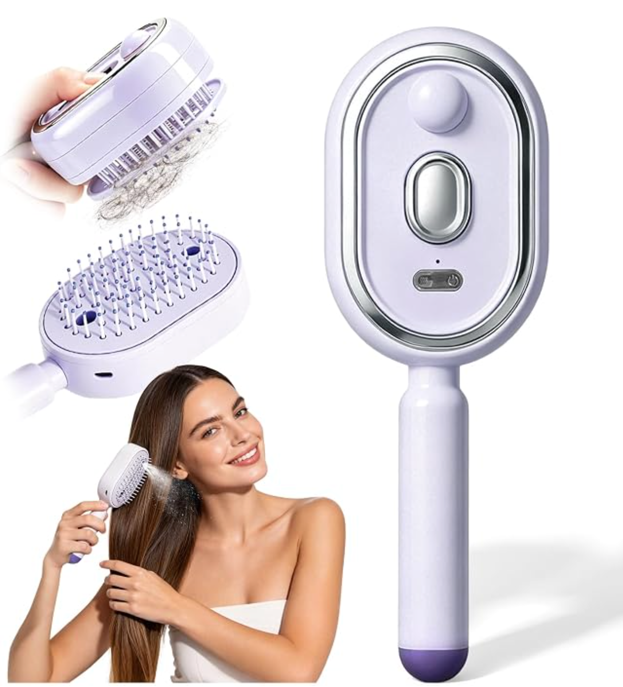 Brosse À Vapeur Électrique 2-en-1 hikiau – Lissante, Antistatique & Hydratante | Cheveux Épais, Bouclés, Ondulés