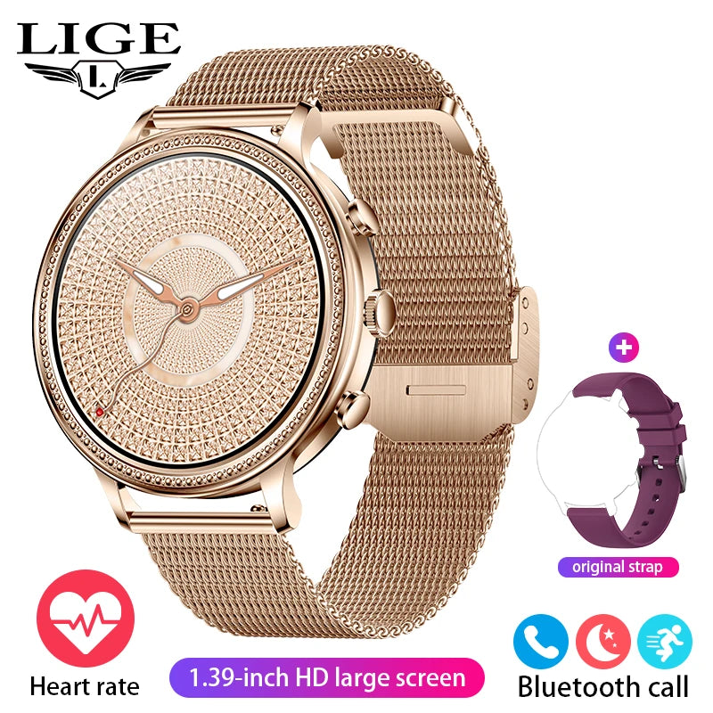 Montres intelligentes de luxe LIGE pour femmes 5 Bluetooth