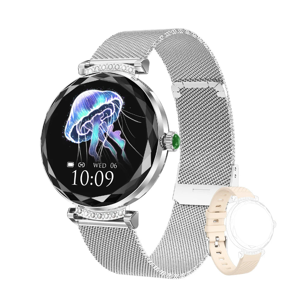 Bluetooth appel, montre intelligente pour femmes ARGENTER