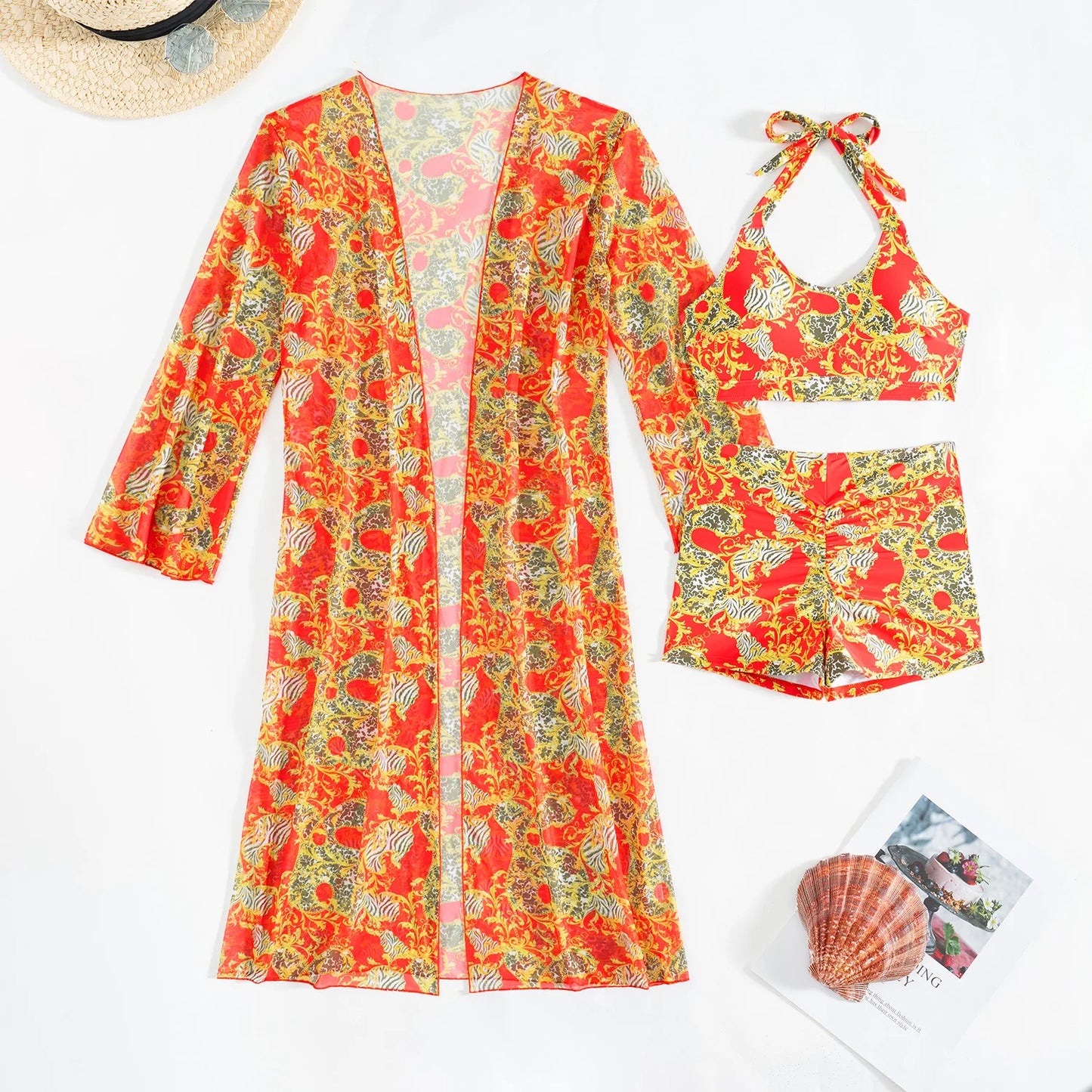 Maillot de bain bikini push-up sexy pour femme, maillot de bain 3 pièces