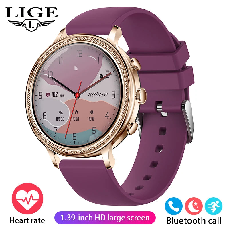 Montres intelligentes de luxe LIGE pour femmes 1 Bluetooth