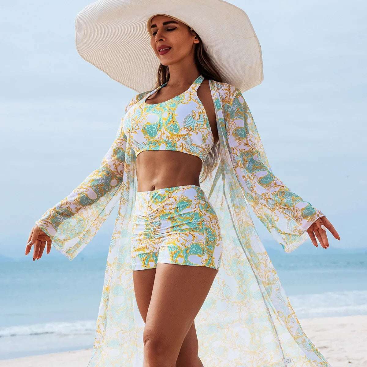 Maillot de bain bikini push-up sexy pour femme, maillot de bain 3 pièces