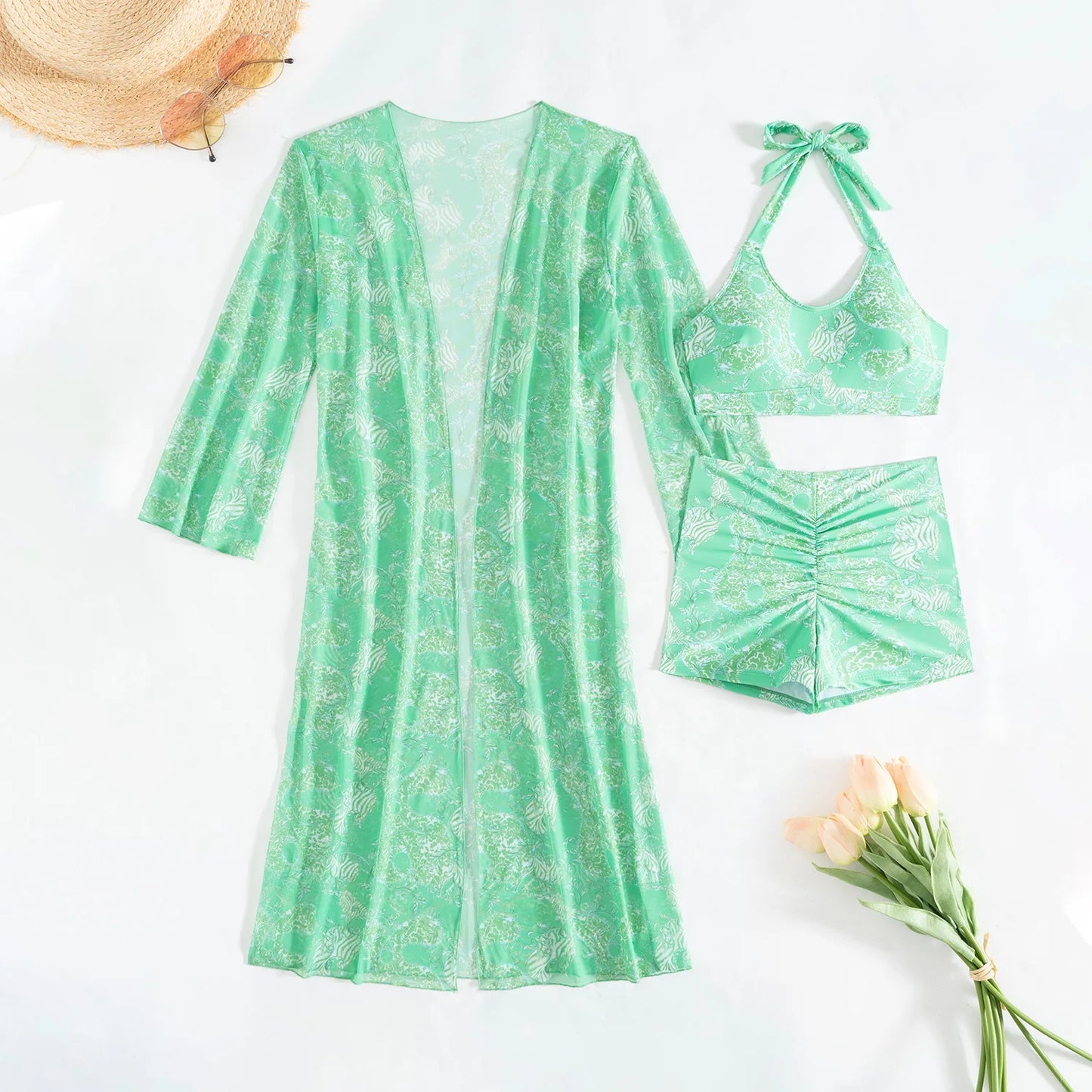 Maillot de bain bikini push-up sexy pour femme, maillot de bain 3 pièces