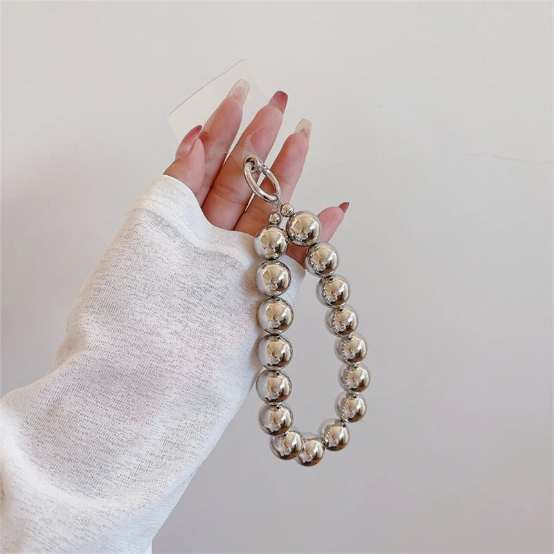 Bracelet de luxe en perles plaquées pour téléphone portable B