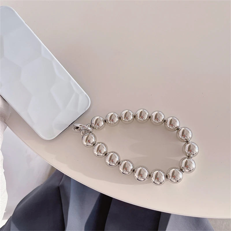 Bracelet de luxe en perles plaquées pour téléphone portable