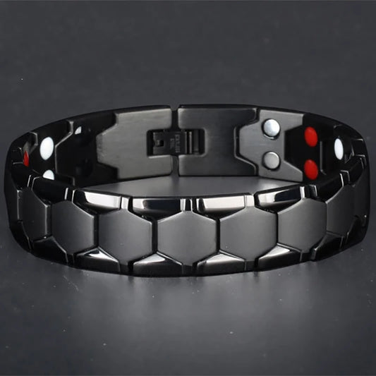 Bracelet arthrite torsadé magnétique