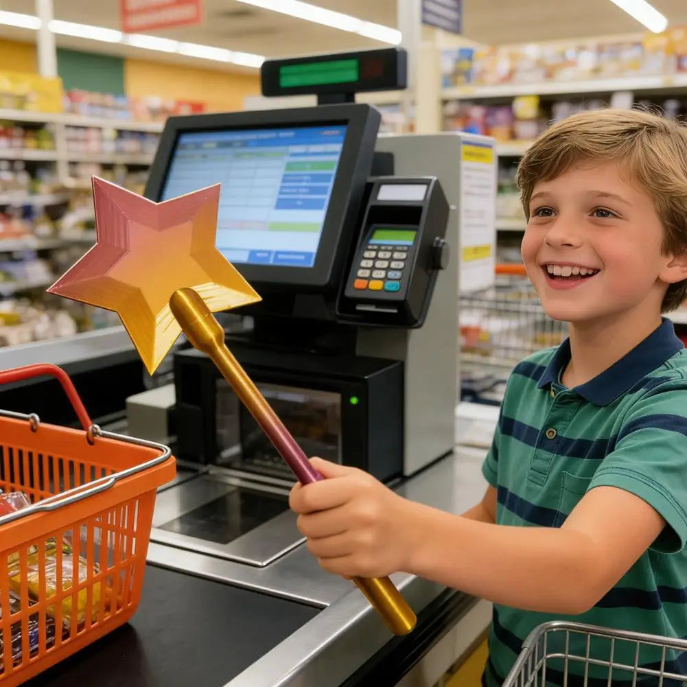 Porte-cartes baguette magique en forme d'étoile, imprimé en 3D, avec fonction de paiement sans contact